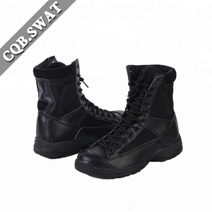Bottes de cheville tactiques de combat résistantes aux coups de couteau noires avec fermeture à lacets pour l'hiver - Product Image 4