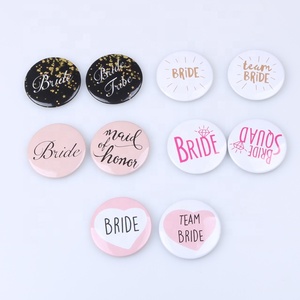 ทีมทองเจ้าสาวพิมพ์ที่กำหนดเองป้ายขาสีขาวรอบขาปุ่มป้ายโลหะป้ายหลังขา - Product Image 4