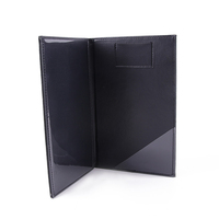 Porte-menus en cuir PU noir imperméable pour restaurant, couverture de menu en cuir