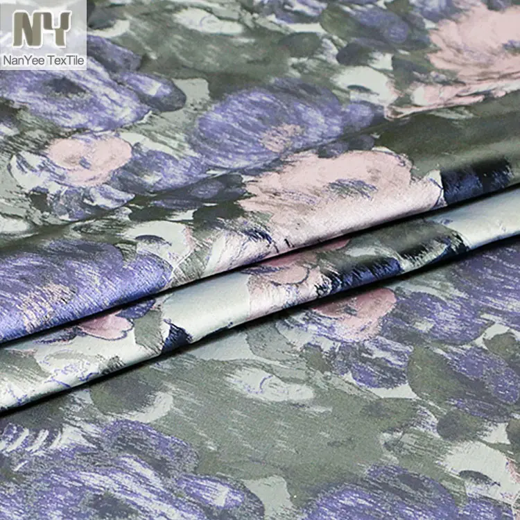 Nanyee Textile Lilac 100% Polyester Brocade Jacquard Fabric