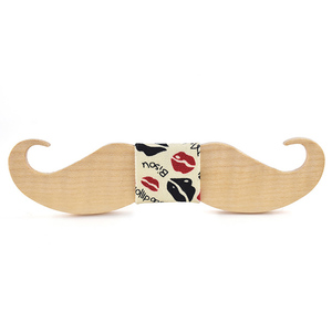 Haute Qualité Moustache <span class=keywords><strong>Bois</strong></span> <span class=keywords><strong>Noeud</strong></span> <span class=keywords><strong>Papillon</strong></span> Noyer Enfants - Product Image 1