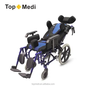 Economic Folding Aluminum Chair Frame High Back Electric Power Reclining Wheelchair für Cerebral Palsy Children