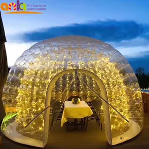 Harga Pabrik Igloo Kubah Transparan Gelembung Bening Tenda Tiup dengan Lampu Led