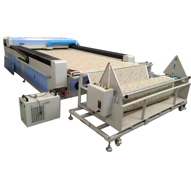 Grote Maat Rolstof Textiel 150W 130W Automatische Voeding Lederen Stof Doek Co2 Lasersnijmachine Prijs Voor Stof