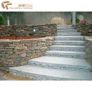 Natur Weiß/Grau Granit Kerb stone Für Außentreppen Stufen Design