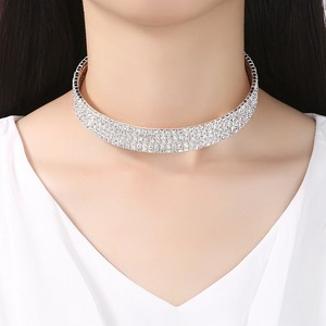 ZH-01 النساء الماس Chocker الأزياء مثير حجر الراين قلادة المختنق - Product Image 2