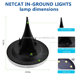 2018 nuevo diseño energía solar Solar energía luces de <span class=keywords><strong>tierra</strong></span> camino del jardín al aire libre luces en <span class=keywords><strong>tierra</strong></span> con 8 LED - Product Image 2