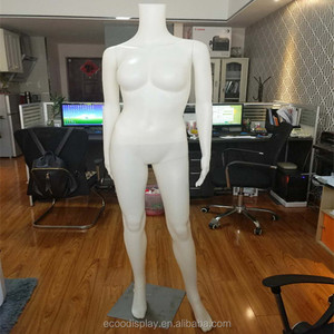 หุ่นผู้หญิงหัวหุ่นโชว์โลหะขาตั้งพลาสติกทั้งตัว (สไตล์สีขาว) - Product Image 1