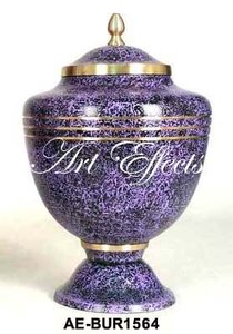 Urnes funéraires commémoratives en laiton à patine violette Cendres humaines Style américain moderne Urnes adultes personnalisables écologiques Cendres funéraires - Product Image 4