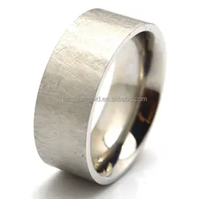 US Market Popular Mess Brushed 316L Stainless Steel Mens Ring Design