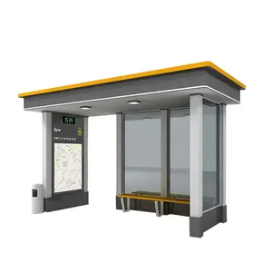 Popolare di vendita calda all'aperto solare stazione degli autobus con acciaio inossidabile solare bus rifugio/bus stop/stazione degli autobus