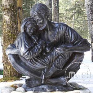 MUSI Metal al aire libre fundido ortodoxo religioso tamaño real San José y María estatua de bronce escultura de la Sagrada Familia - Product Image 3