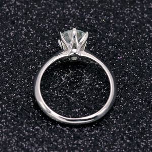 6 коготь специальные стерео простой алмазов S925 серебро Муассанит Искусственный драгоценный камень кольцо с бриллиантом - Product Image 5
