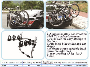 차 후방 자전거 운반대의 3 개의 자전거, 자동 보편적인 강철 후방 자전거 운반대 - Product Image 4