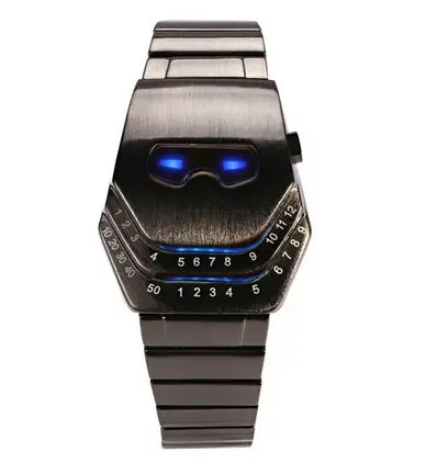 iron samurai & Iron Men LED Digital Sport Watches Men Full Steel Led Watch , Men Watches Metal LED Faceless Bracelet