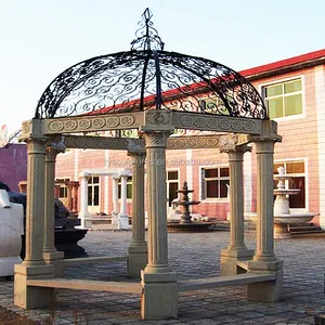 Gazébo colonne en pierre populaire, livraison gratuite, forme d'arc circulaire, fonte du pavillon