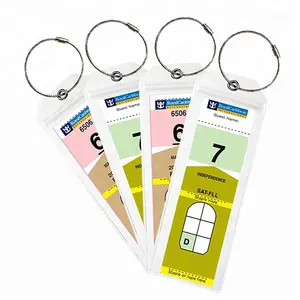 Wholesale Top Zip Seal Steel Loops PVC Luggage Tag Holder Cruise Tag For Royal Cruise Line