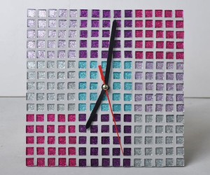 Bộ Đồng Hồ Khảm Thủy Tinh Pha Lê Vuông Đầy Màu Sắc Tự Làm - Product Image 4