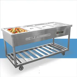 Équipement de restauration <span class=keywords><strong>Xinchao</strong></span> FWDC-01, comptoir de présentation de nourriture électrique en acier inoxydable commercial pour cuisine, capacité de 150 L - Product Image 1
