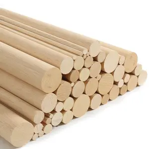 Wooden Dowel Rods 1/2" *12" Unfinished Hardwood Sticks