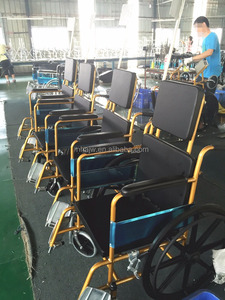 AJ-601C折りたたみ式固定病院手動車椅子IVポール付きハードシート付き - Product Image 6