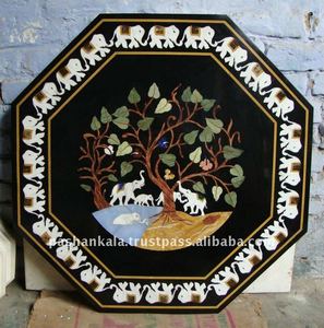 Octogonale Marqueterie De Marbre Table Basse Design Haut - Product Image 1
