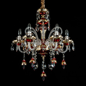 Elegante Maroc estilo K9 de cristal rojo lámpara de araña para tienda - Product Image 2