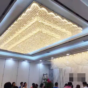 定制酒店别墅K9大型婚礼现代发光二极管水晶发光二极管天花板照明宴会吊灯天花板灯