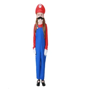 Vestido fantasia para crianças do super mario, irmão luigi, carnaval