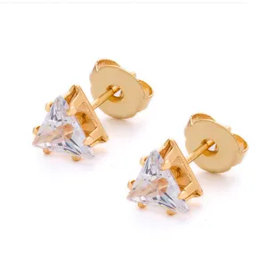 New Fancy Charm Copper Alloy Luxury Triangle Star Crystal Earring