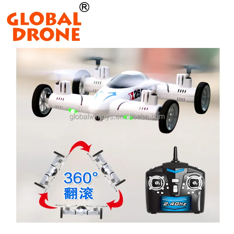 X25 RC Quadcopter 8CH 2.4G Transmitter 4車軸3D Roll RC Fly CarとCamera OneキーにReturn Helicopter Drone