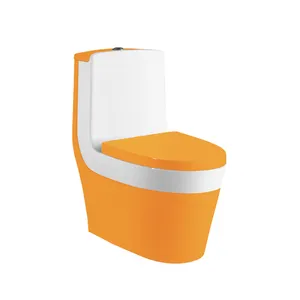 Toilet warna creamic oranye HS-8044 tersembunyi, commode toilet duduk toilet