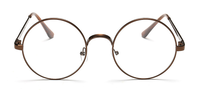 Lunettes à verres transparents bon marché, cercle rond, métal, mode rétro, monture OEM avec logo personnalisé