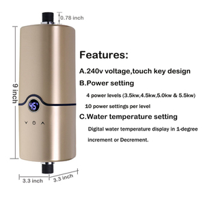 <span class=keywords><strong>Calentador</strong></span> de Agua Eléctrico Instantáneo, Portátil, de Alta Velocidad, de Plástico, Resistente al Agua, con Control Táctil en Inglés, de Tamaño Pequeño, Más Vendido - Product Image 2