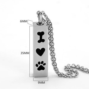 Gioielli di cremazione della stampa della <span class=keywords><strong>zampa</strong></span> del ricordo della cenere dell'urna dell'animale domestico all'ingrosso del pendente di Marlary - Product Image 2