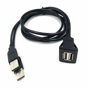 Câble d'extension noir 3 pieds double USB 2.0 mâle à femelle pour tableau de bord de voiture - Product Image 6