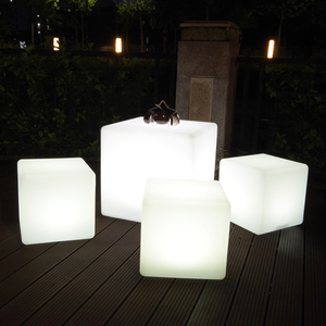Rechargeable Battery Wireless Remote Control Outdoor <strong>Cube</strong> Color-Changing LED <strong>Light</strong> for Road Garden Hotel Landscape AC/DC Power - Product Image 4