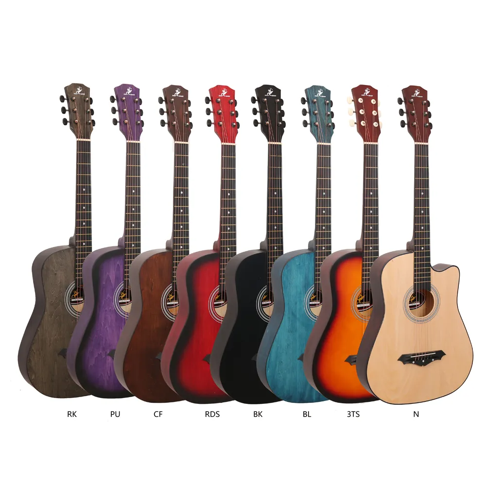 China Factory 38 inch Acoustic Guitar Wholesale Musical Instrument for Sale 6 String Guitars Cheap Guitars