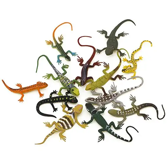 12 pcs Pack Lizards - Artificial Model Reptile Lizard Animal Figures Kids Gift