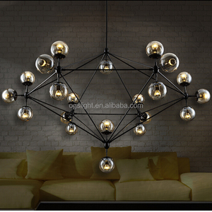 Moderna lámpara de araña de 10 globos de vidrio transparente colgante de luz para <span class=keywords><strong>el</strong></span> <span class=keywords><strong>restaurante</strong></span>/hotel accesorio de iluminación - Product Image 3