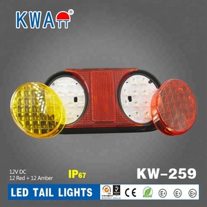 Feux arrière ovales de véhicule de haute qualité d'usine, 24 LED, 12V, avec arrêt automatique, pour camion, remorque, marine, avec homologation <span class=keywords><strong>E</strong></span> - Product Image 4