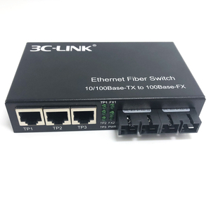 Convertidor de <span class=keywords><strong>Fibra</strong></span> Óptica de 2x 100Mb/s 1310nm SC/PC MM/SM 5/20km a 3x 10/100Mb/s RJ45 100mbps <span class=keywords><strong>ctc</strong></span> - Product Image 1