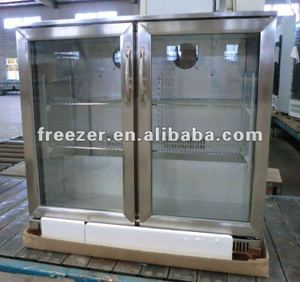 OEM 208L S/S 2 portes vitrées réfrigérateur à bière hôtel supermarché réfrigération équipement commercial réfrigérateur sous le comptoir bar - Product Image 2