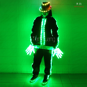 Luz LED Winkle Chaqueta, Pantalones, Sombreros, Zapatos luz LED <span class=keywords><strong>el</strong></span> alambre mono Del Mono traje de luz - Product Image 4