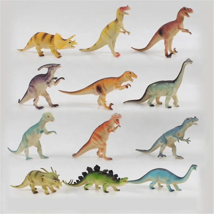 Di vendita caldo divertente assortiti emulational meraviglioso pvc morbido giocattoli dinosauro