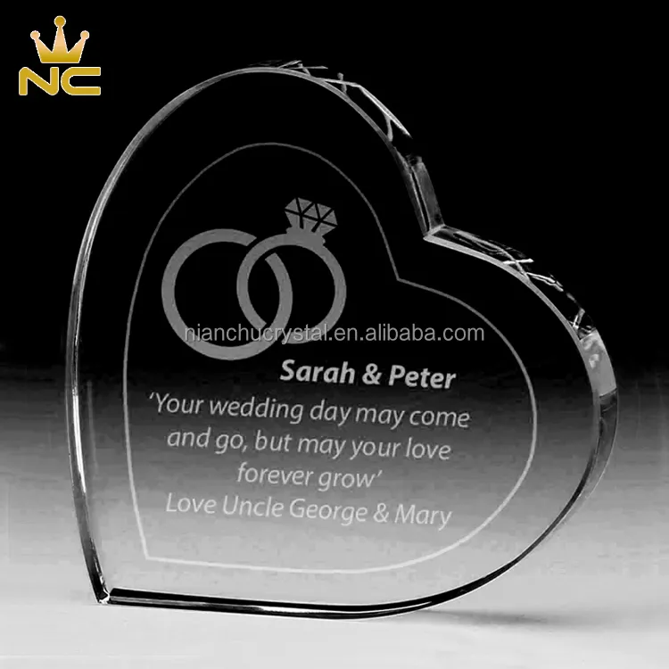 Wedding Favors Glass Custom Heart Shaped Crystal Paperweight For Guests Souvenirs Gifts