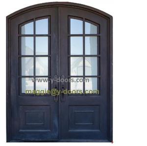 Pintu Prancis standar AS lengkungan atas pintu besi tempa pintu baja dengan pelat penahan - Product Image 1