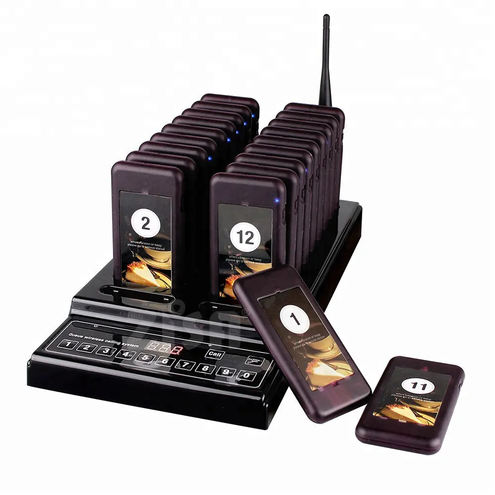 Wireless queue ordering system , waiter calling system , slim coaster pager system