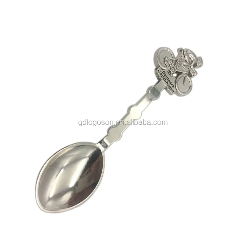 For Souvenir Shops Custom Tourism Spoons Denmark Copenhagen Cyclist Souvenir Spoon