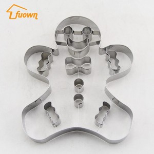 3D De Noël en pain d'épice cookie outils grande taille métal homme cookie biscuit cutter avec intérieur cut-out - Product Image 1